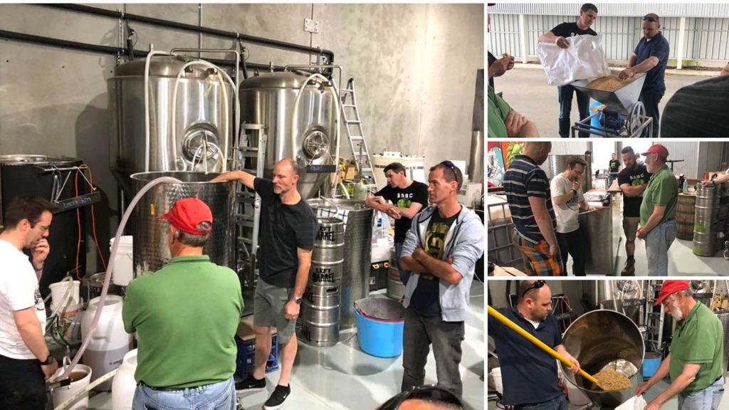 Members brewing at Left Barrel Brewing