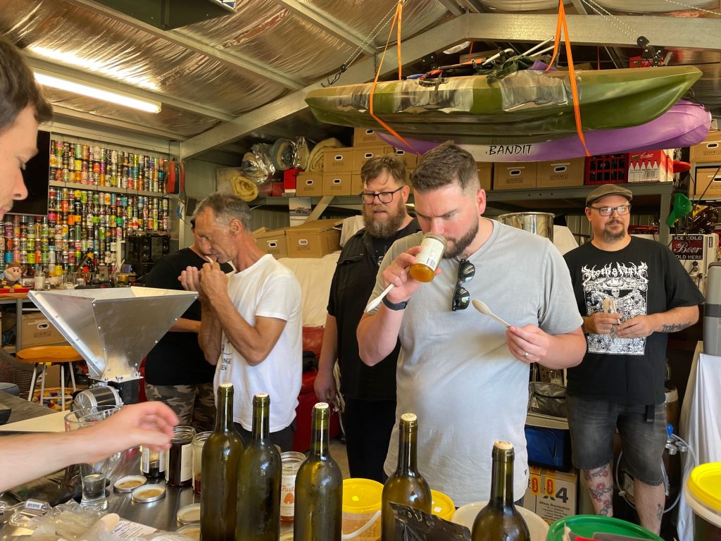 Mead making session.
